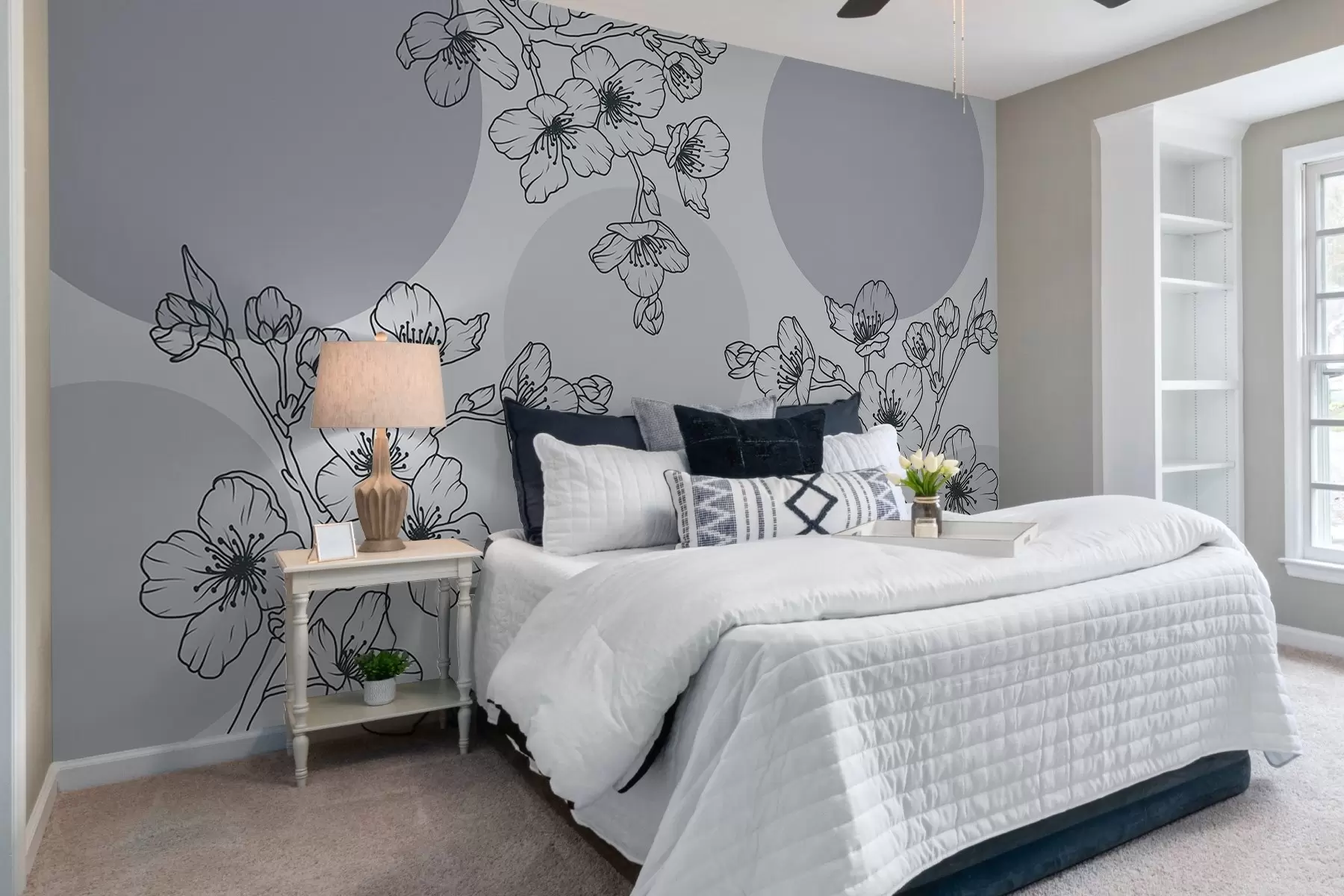 Fototapeedid Lilledega oksad värvilistel ringidel w03712v1