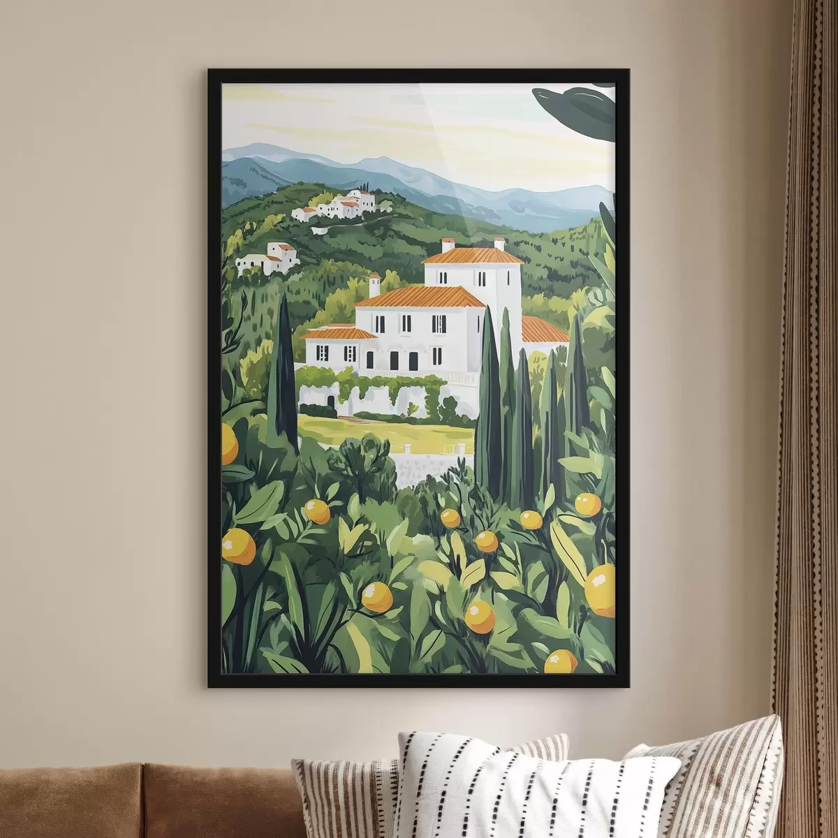 Plakat Suvine loodus, Vahemere, sidrunipuud, arhitektuuriline f44028