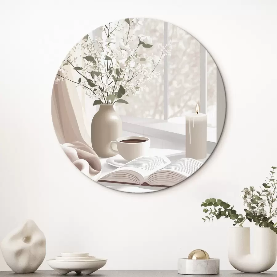 Fototapeedid Kevadine hommik kohvi ja lilledega, pehmed pastelsed värvid r44015