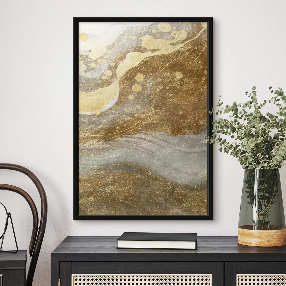 Plakat Abstraktne akvarell lained f44003