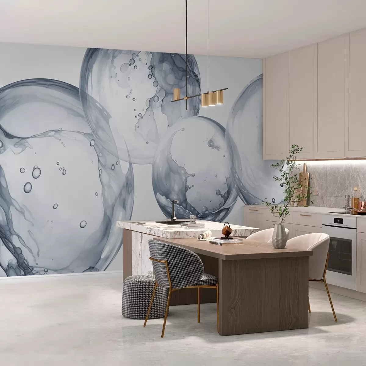 Fototapeedid Bubbles imitatsioon akvarell w03736v2