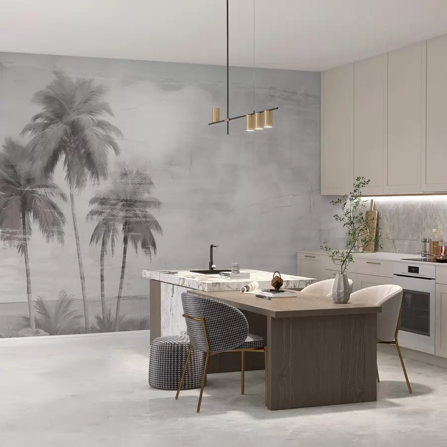 Fototapeedid Troopiline unenägu, palmid, pilved, taevas, meri, tekstuur w03780v1