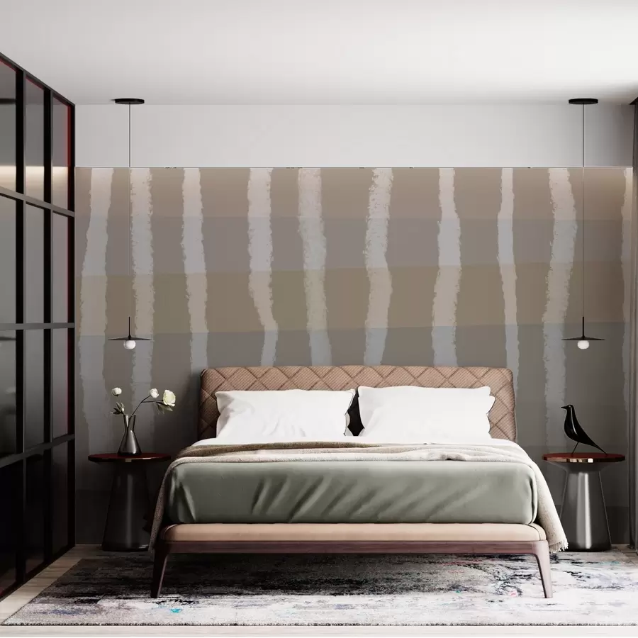 Fototapeedid Lines of Calm, vertikaalsed lainelised jooned, korduv muster, geomeetrilised kujundid, pehme gradatsioon w03788