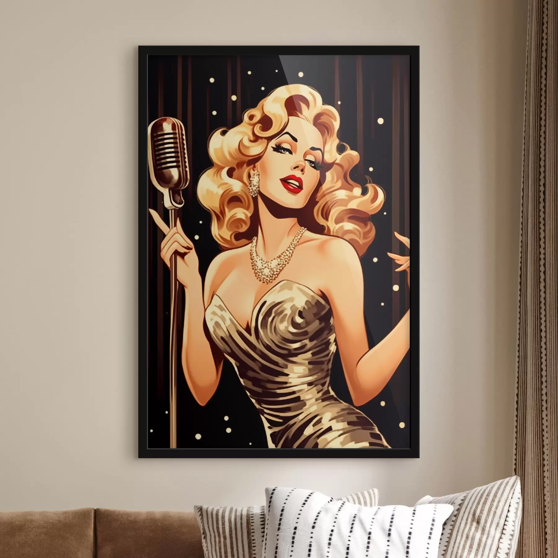 Fototapeedid Tüdruk mikrofoniga f44112