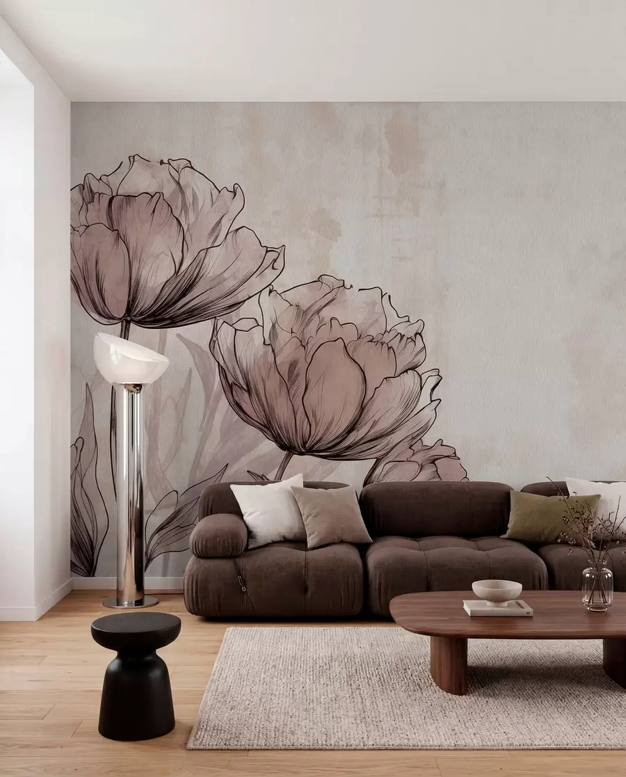Fototapeedid Kerge vintage-efektiga pastelsed tulbid w03796