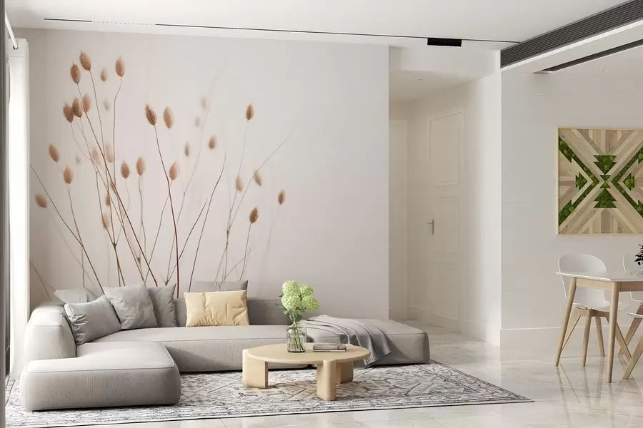 Fototapeedid Minimalistlikud oksad valge taustaga okstega w03805