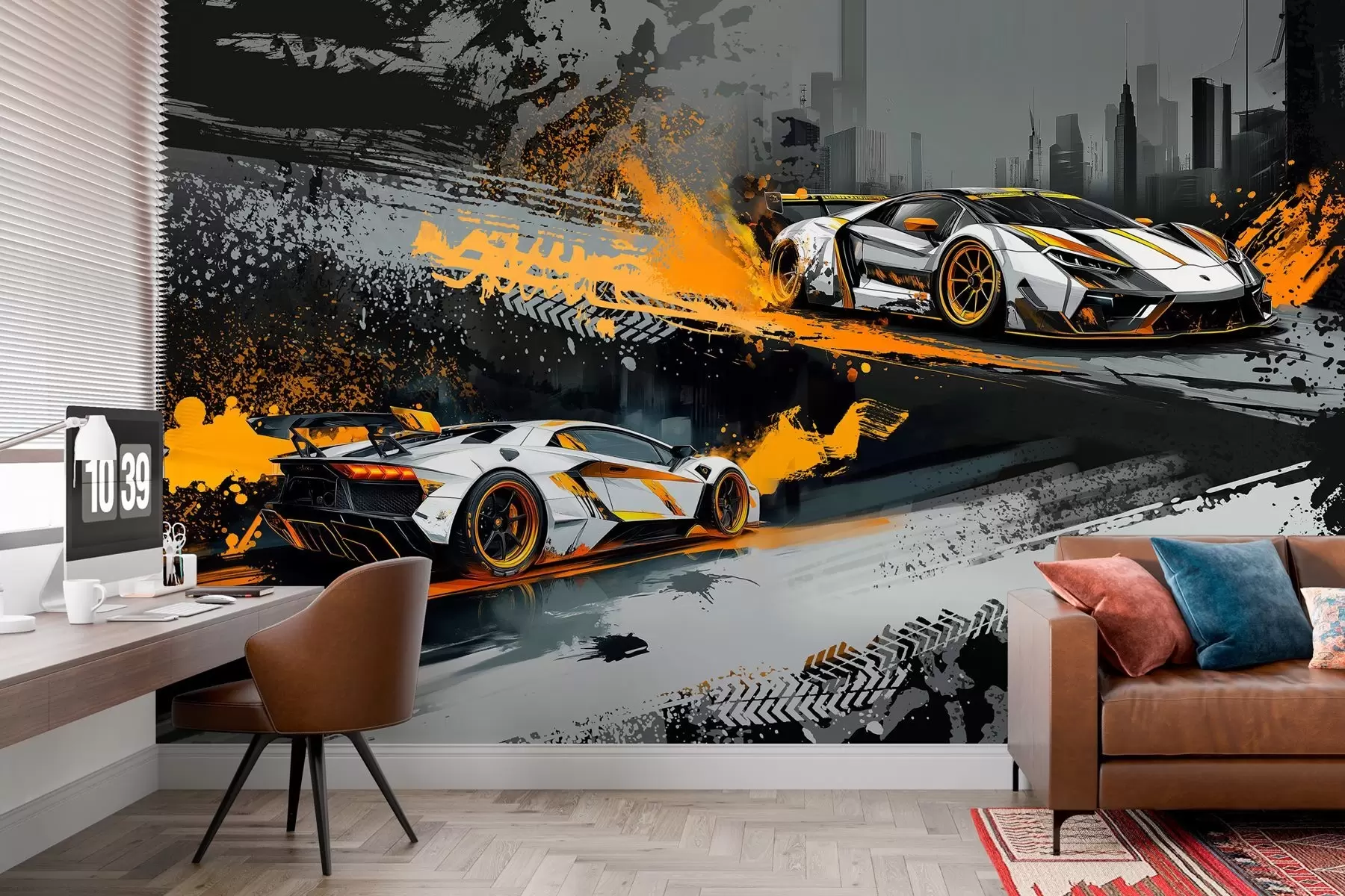 Fototapeedid kõva grange'i stiilis, ekspressiivsed, dünaamilised sportautod w03721