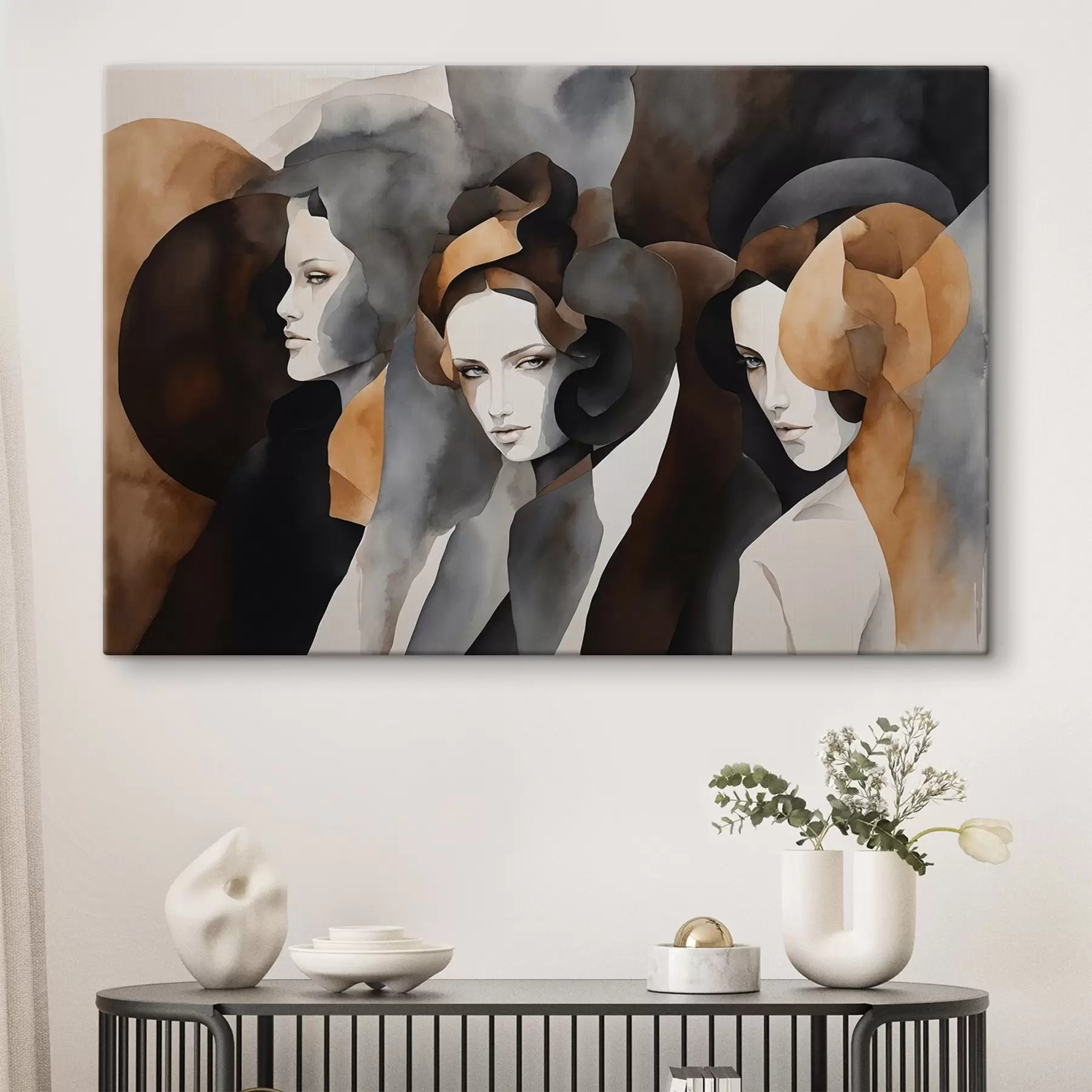 Pilt Abstraktne maalimine naiste nägudega s44060