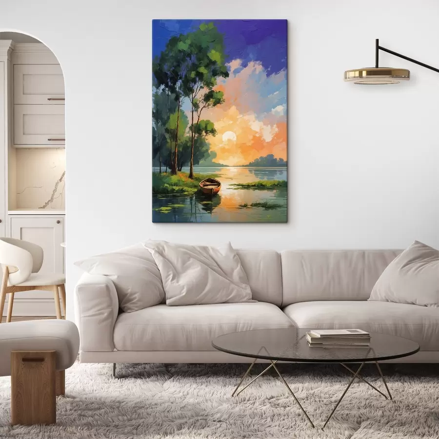 Pilt Paat saare lähedal akrüülmaalide stiilis s44065