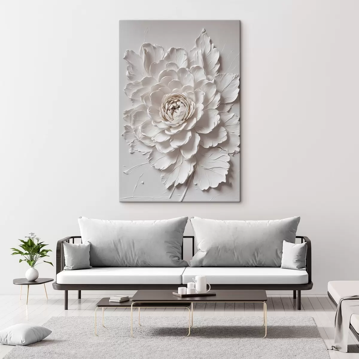 Pilt Valge lill valgel taustal s44089