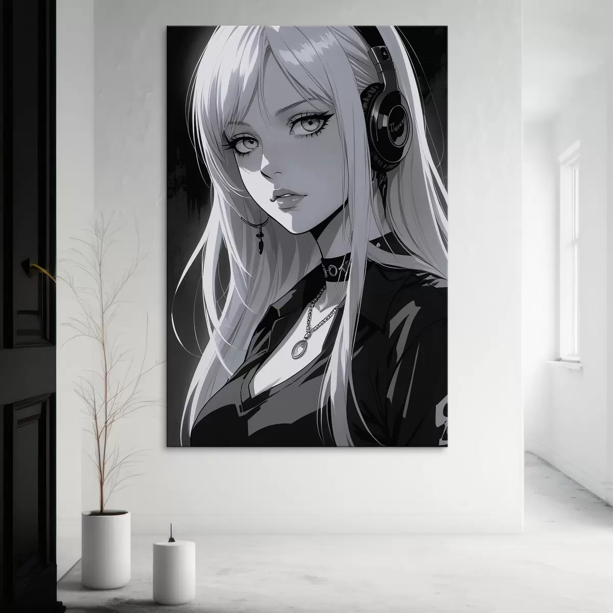 Pilt Plakat tüdruku kõrvaklappidega s44102