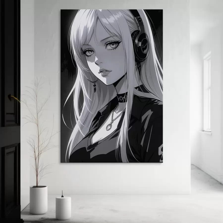 Pilt Plakat tüdruku kõrvaklappidega s44102