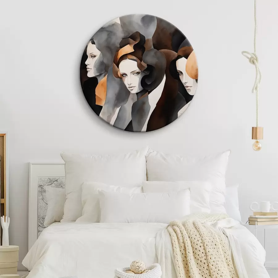 Fototapeedid Abstraktne maalimine naiste nägudega r44060