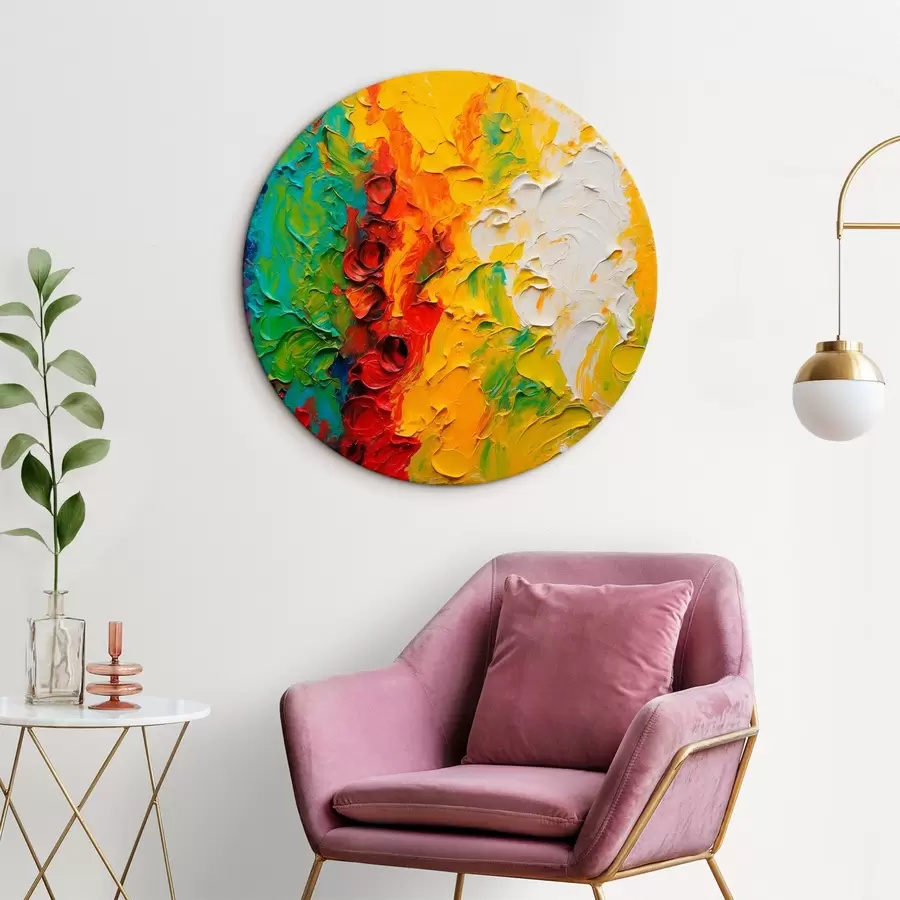 Pilt Abstraktne õlimaal vikerkaarevärvidega r44073