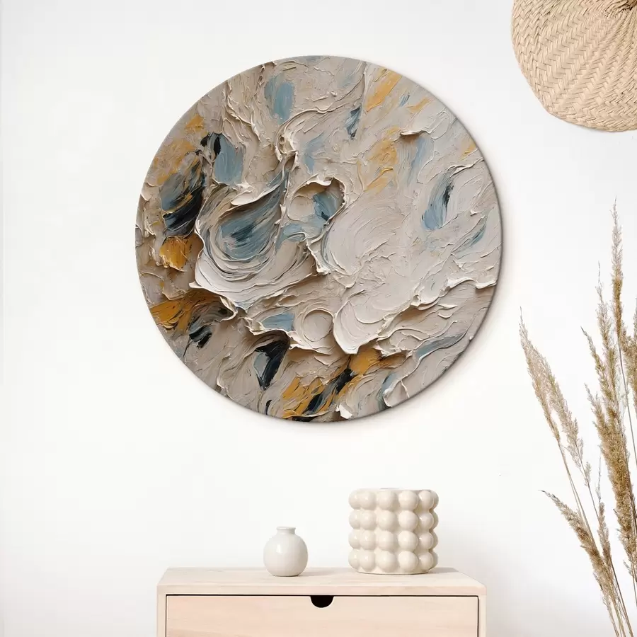 Pilt Abstraktne õlimaal valge ja sinise värviga r44078