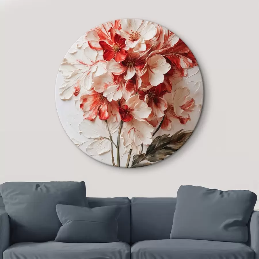 Pilt Punased ja valged lilled õlimaalide stiilis r44090