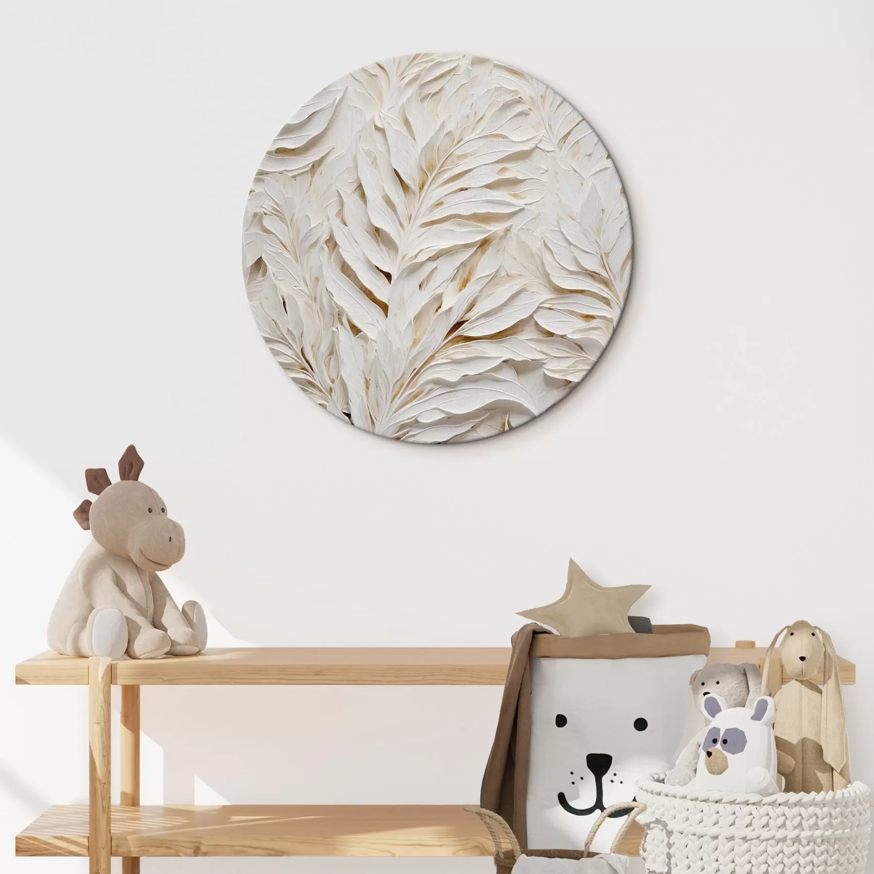 Fototapeedid Valged troopilised lehed r44093