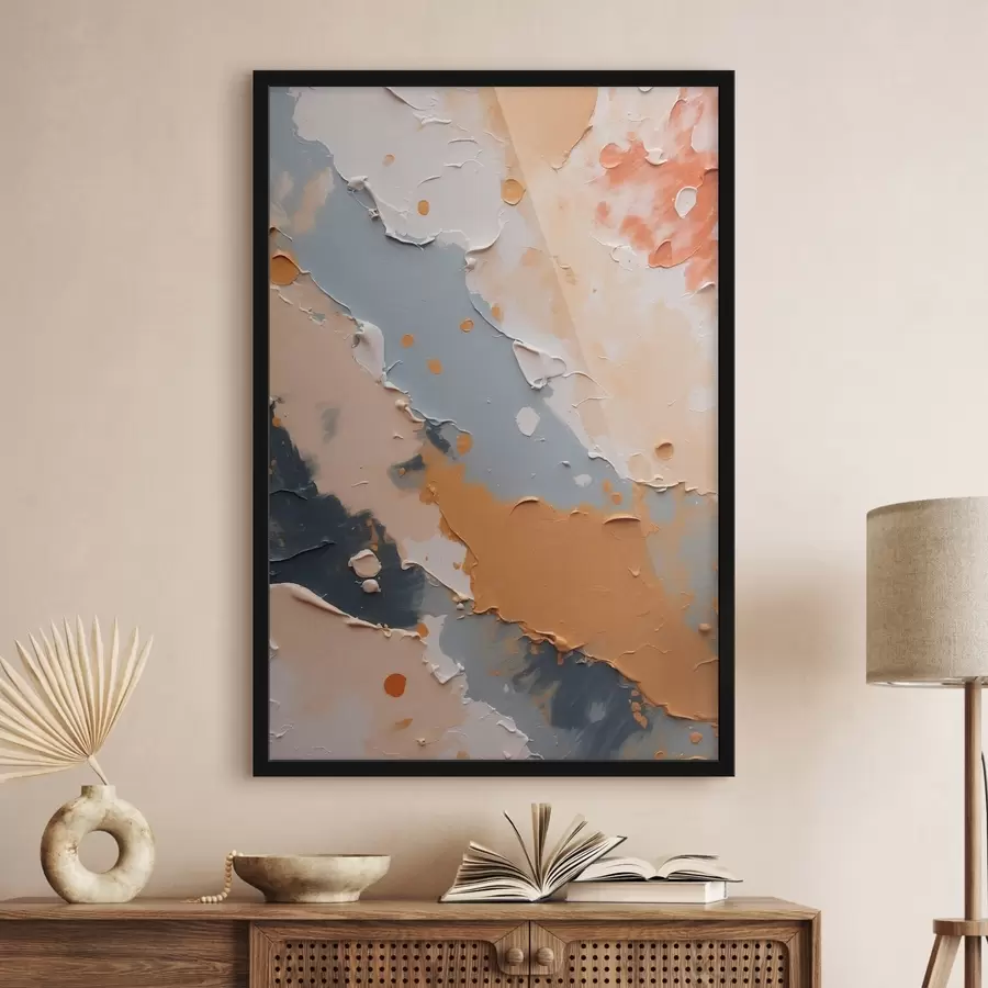 Fototapeedid Abstraktne maal valge, kollase ja sinise värviga f44064