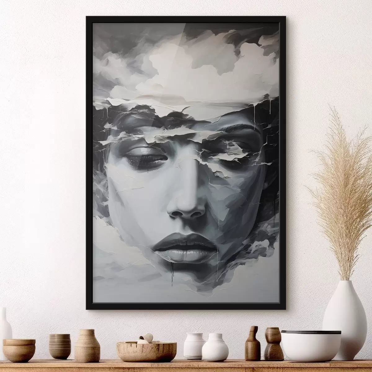 Plakat Abstraktne naise nägu akrüülmaalide stiilis f44070