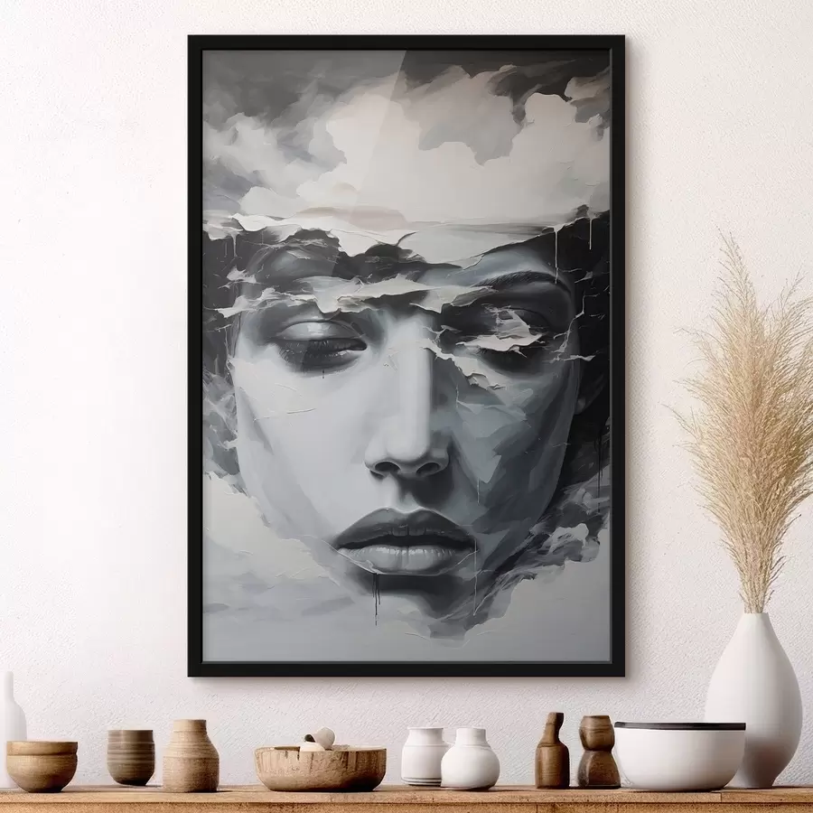 Fototapeedid Abstraktne naise nägu akrüülmaalide stiilis f44070