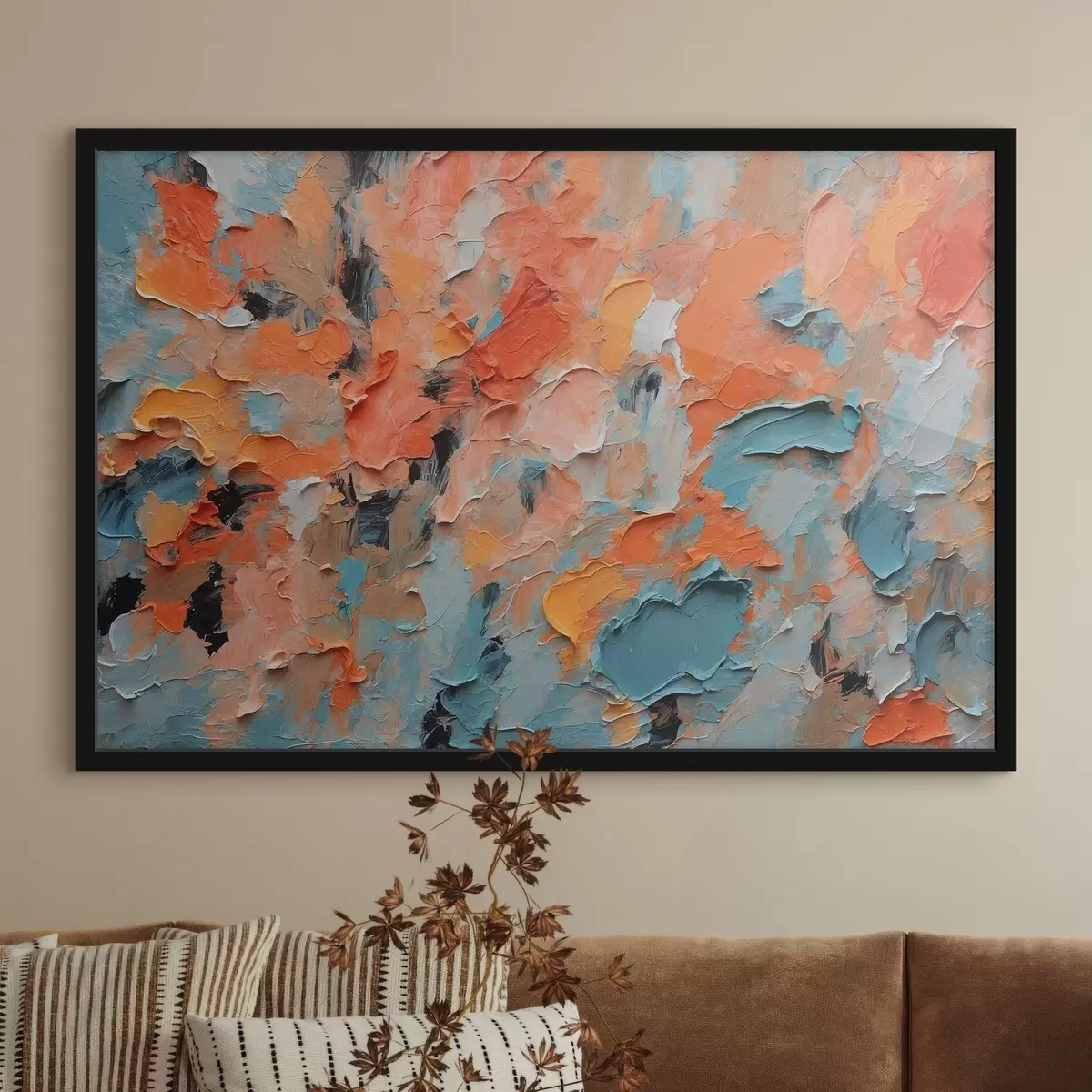 Plakat Abstraktne õlimaal erinevate värvidega f44072