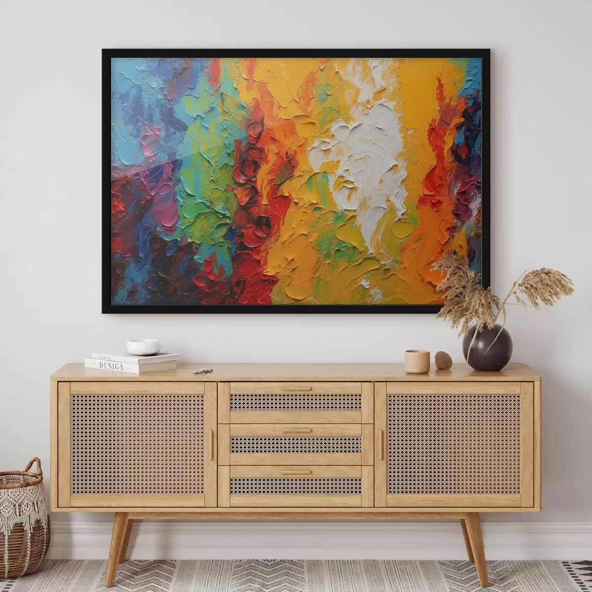 Plakat Abstraktne õlimaal vikerkaarevärvidega f44073