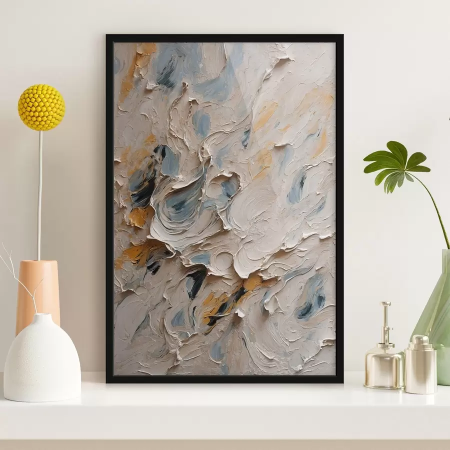 Fototapeedid Abstraktne õlimaal valge ja sinise värviga f44078