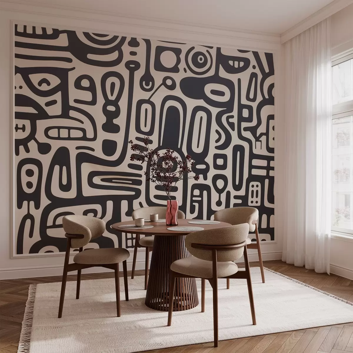 Fototapeedid Hall graffiti beežil taustal w03834