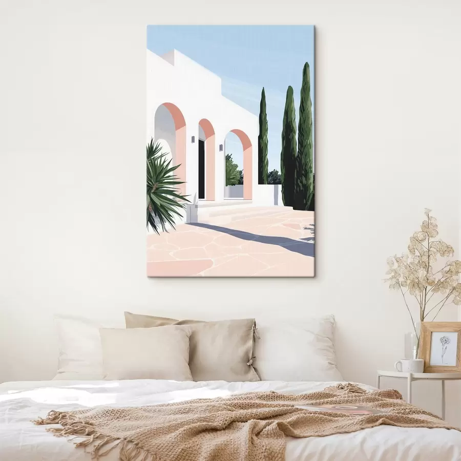 Pilt Valge villa võlvidega ja troopilise aiaga, vahemereline, korteriga stiil s44153