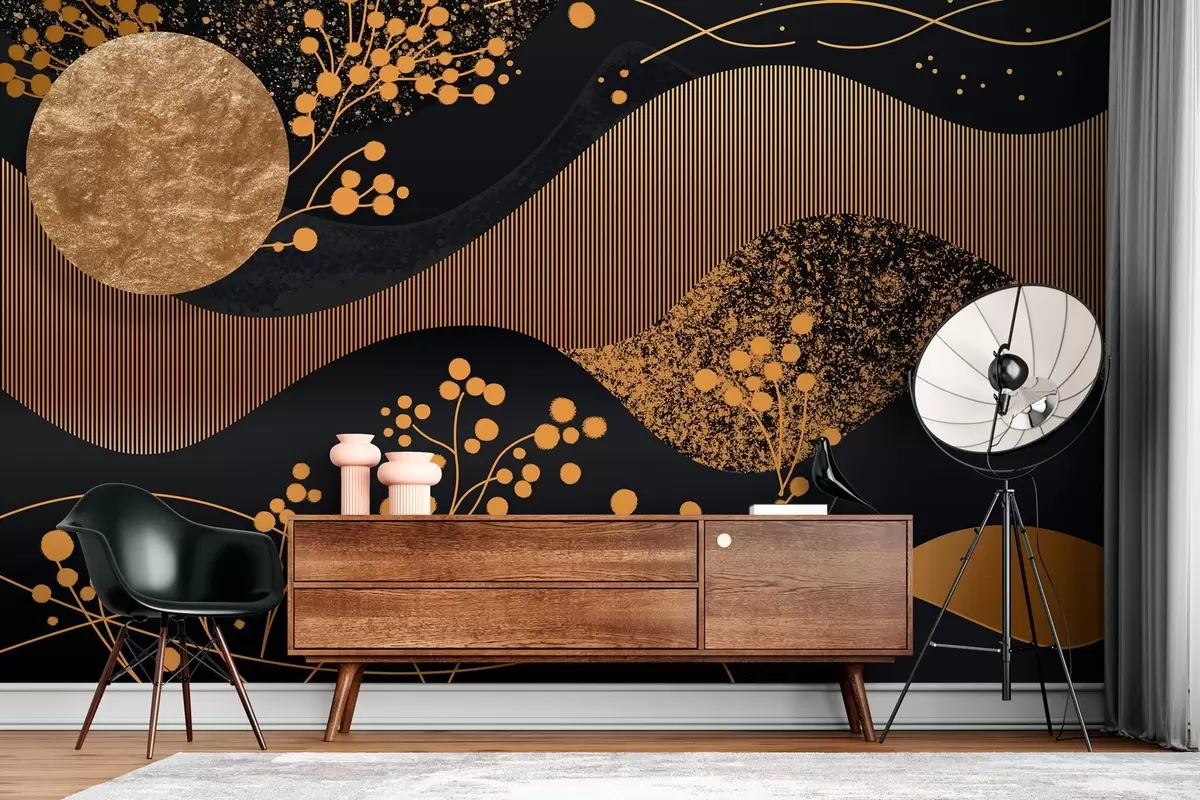 Fototapeedid vapustav tähtede öö abstraktses stiilis w03764