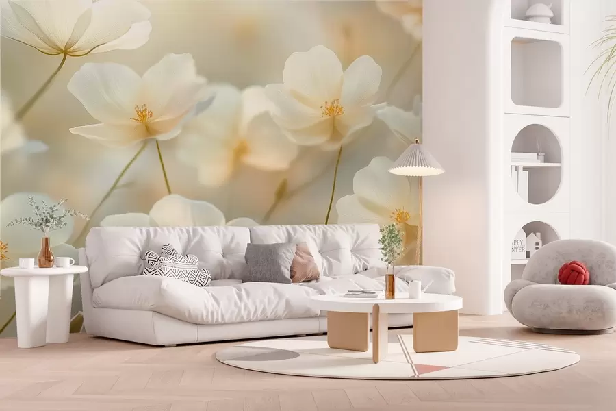 Fototapeedid hommikused valged lilled w03766