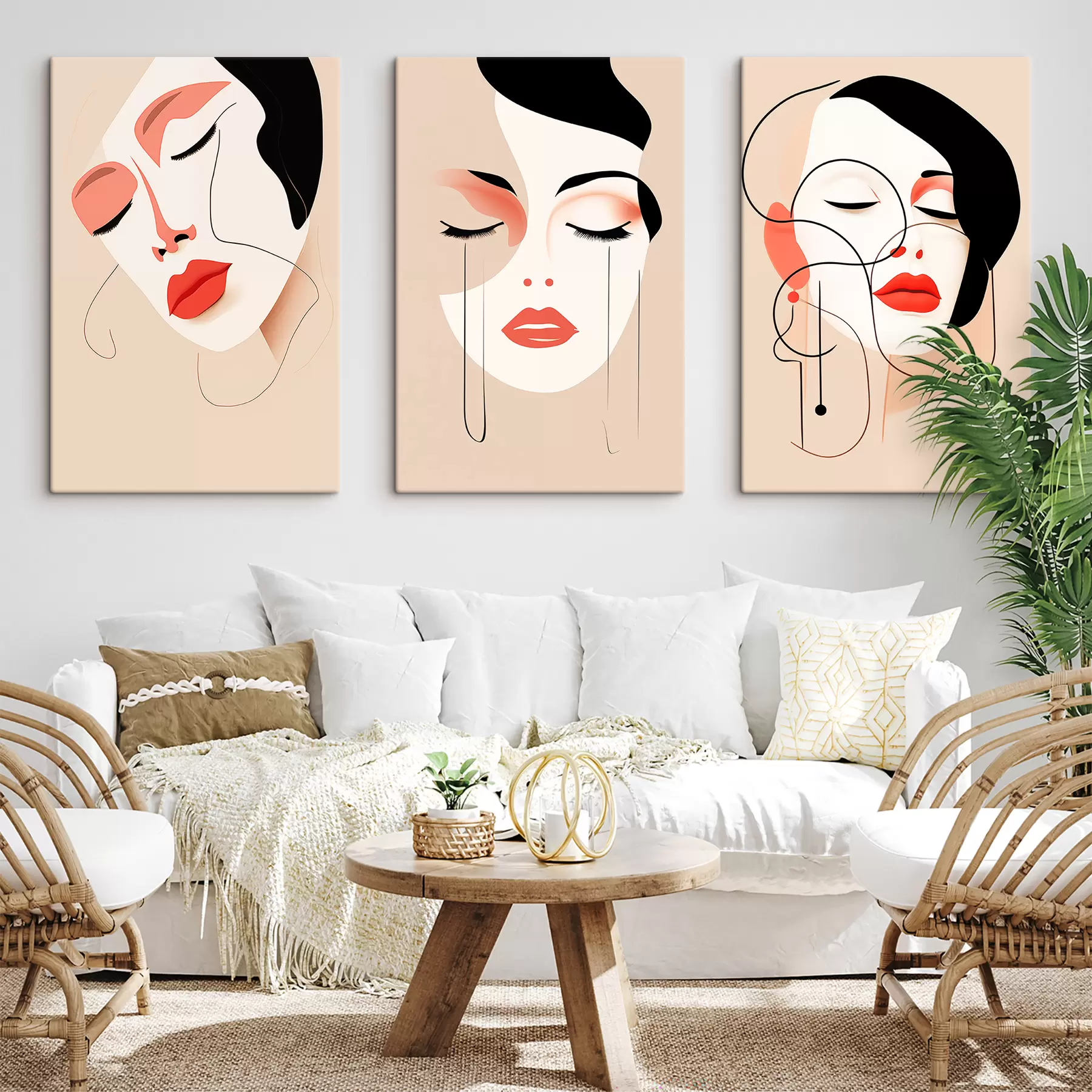 Pilt Harmoonia, kolm nägu, erksad värvid m00454