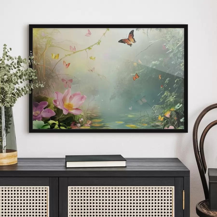 Fototapeedid Järv metsas puude all f44216