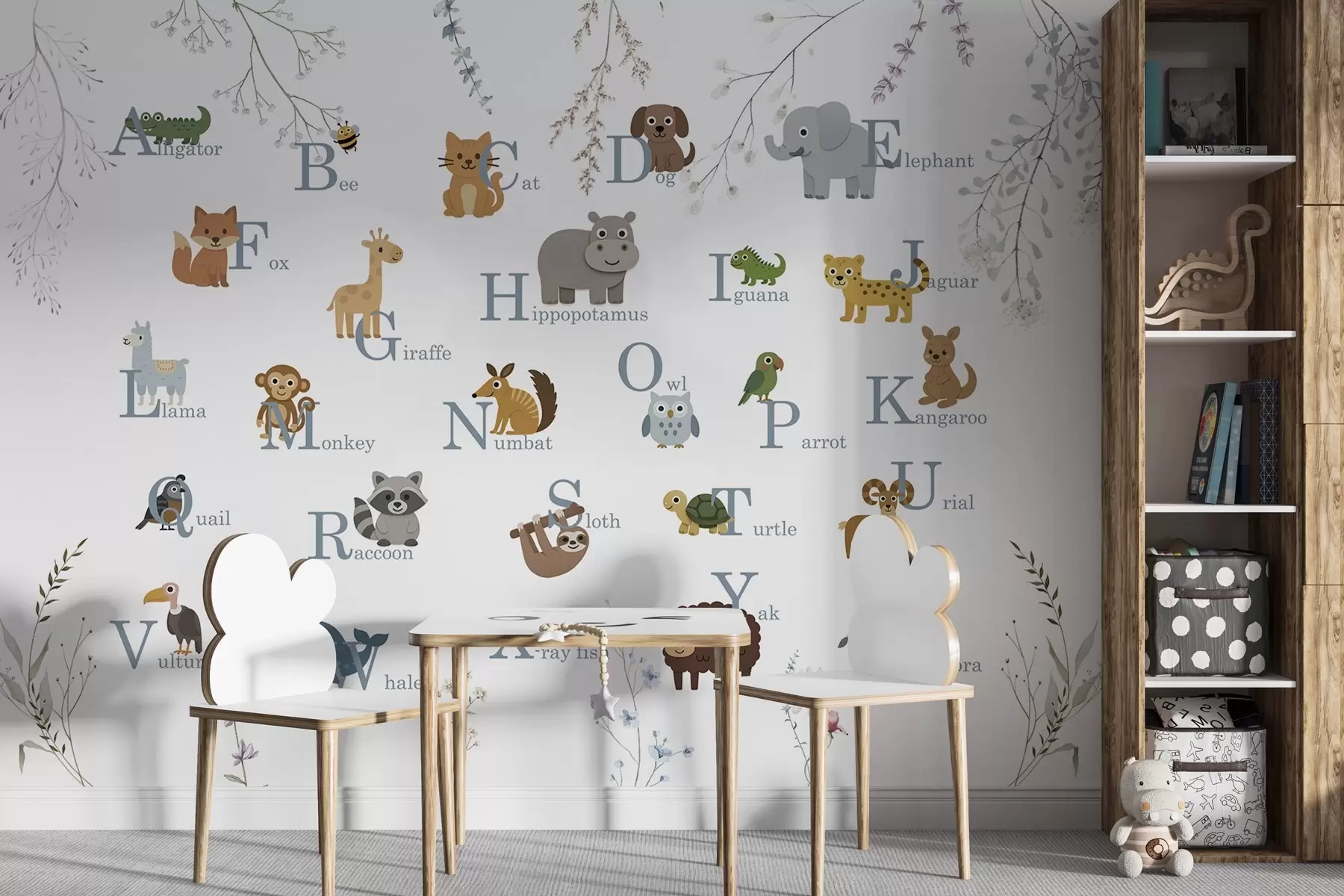 Fototapeedid Minimalistlik tähestik siniste tähtedega w03808