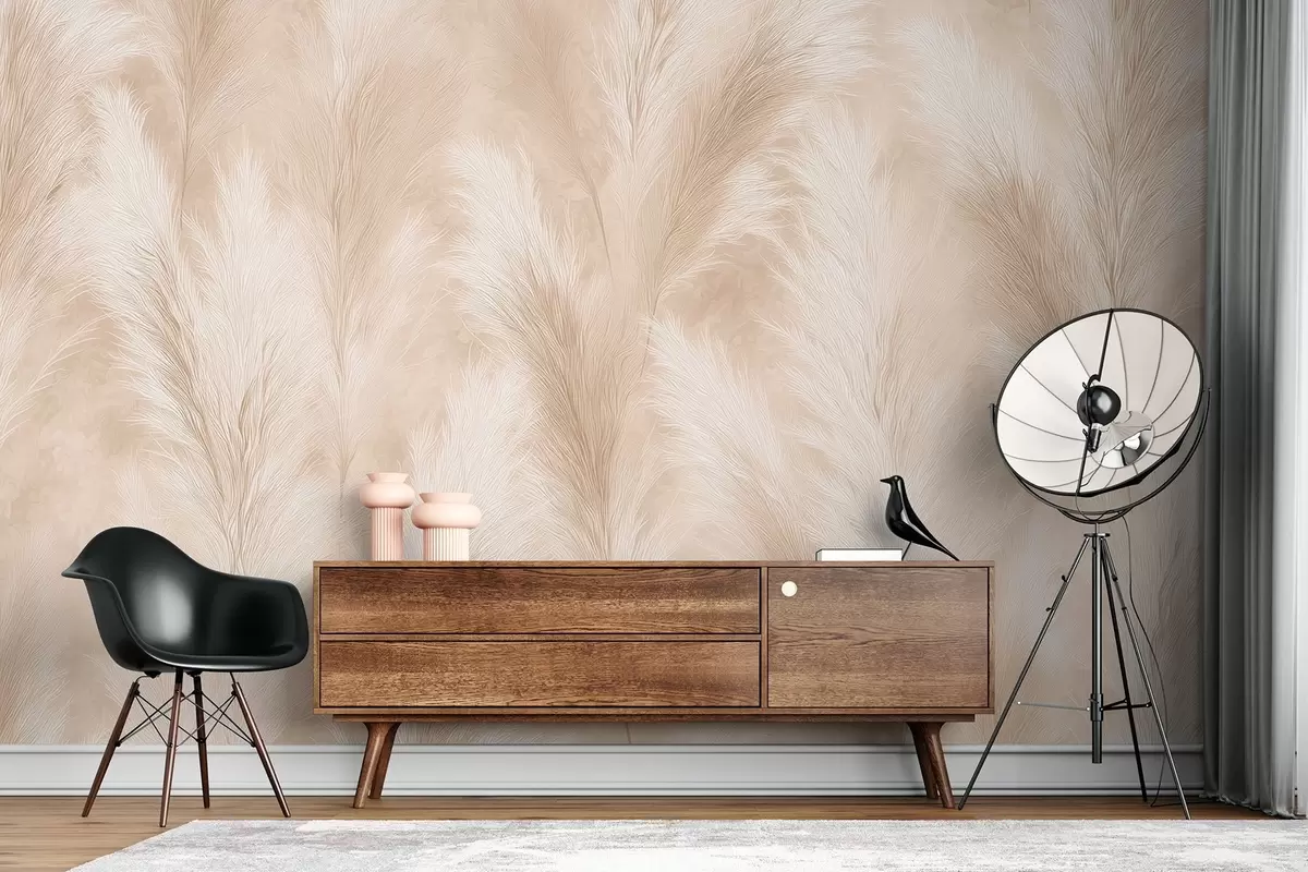 Fototapeedid Pampasrohi beeži ja roosa toonides w09077