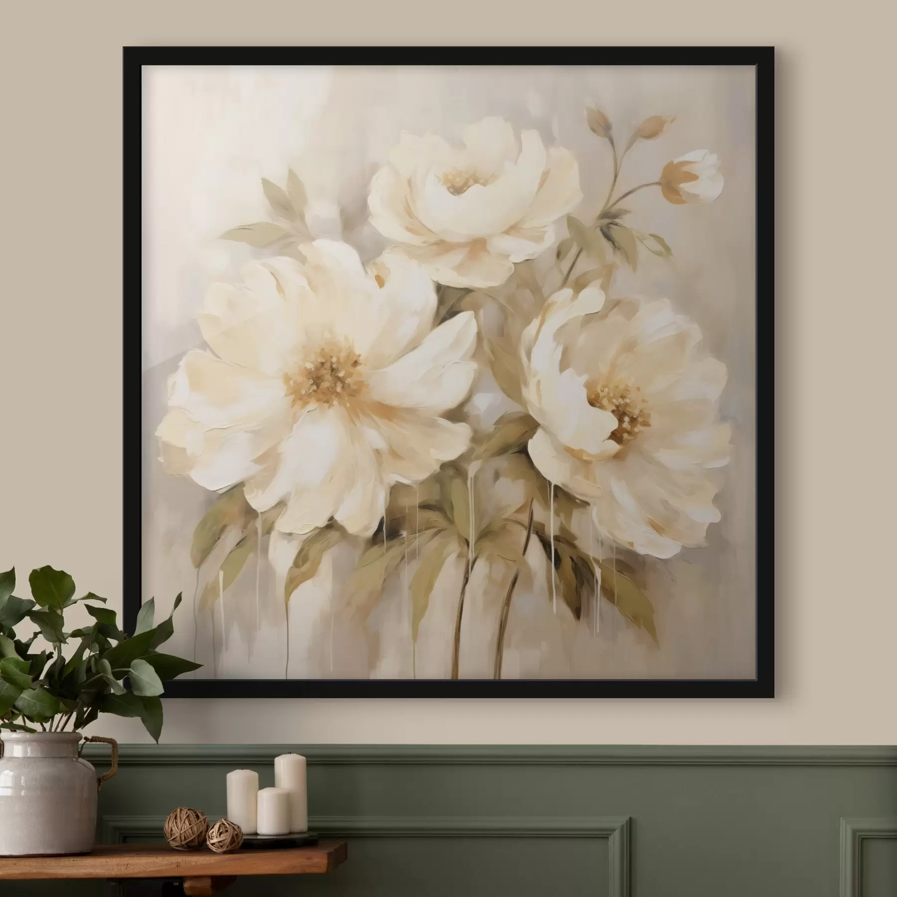 Fototapeedid Valge kroonlehtedega lilleline kooslus f44043