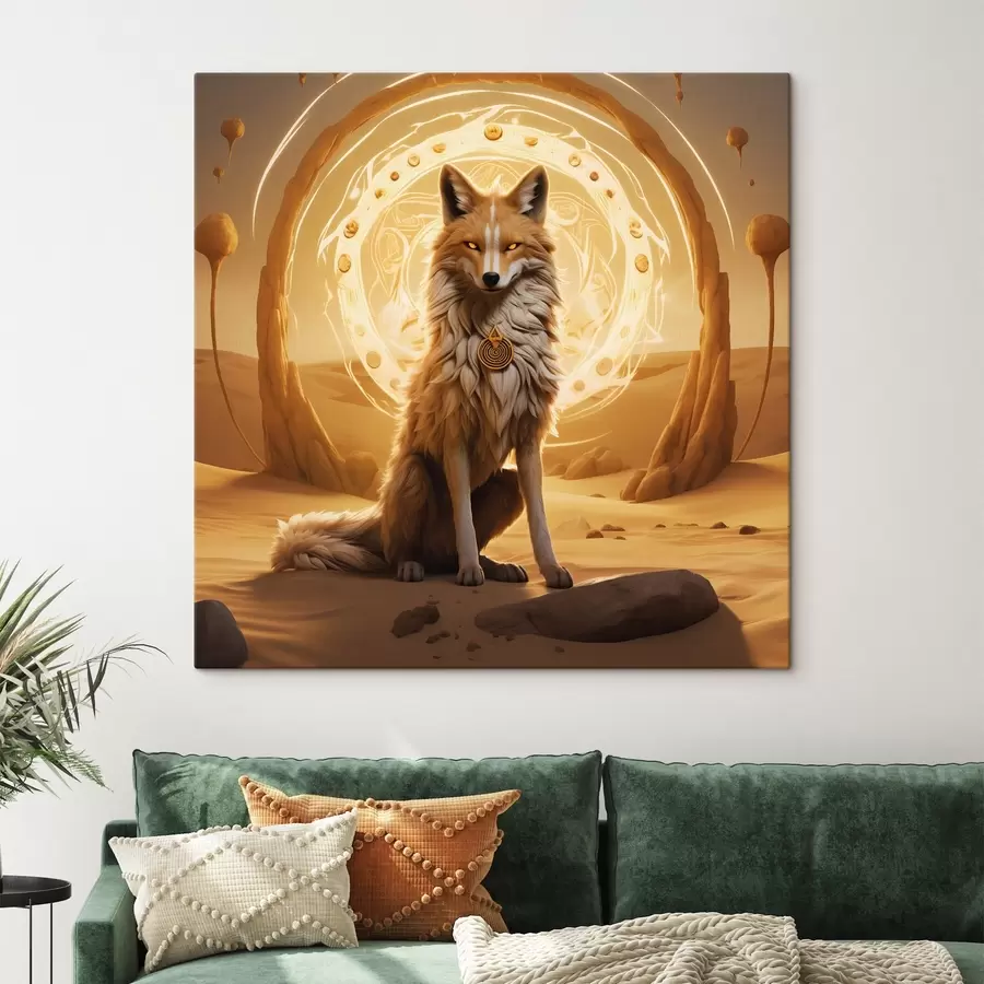 Pilt Müstiline rebane kõrbe säravas valguses s44246