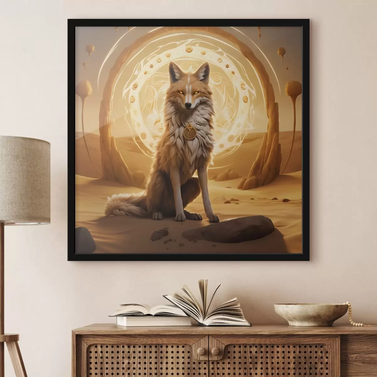 Plakat Müstiline rebane kõrbe säravas valguses f44246