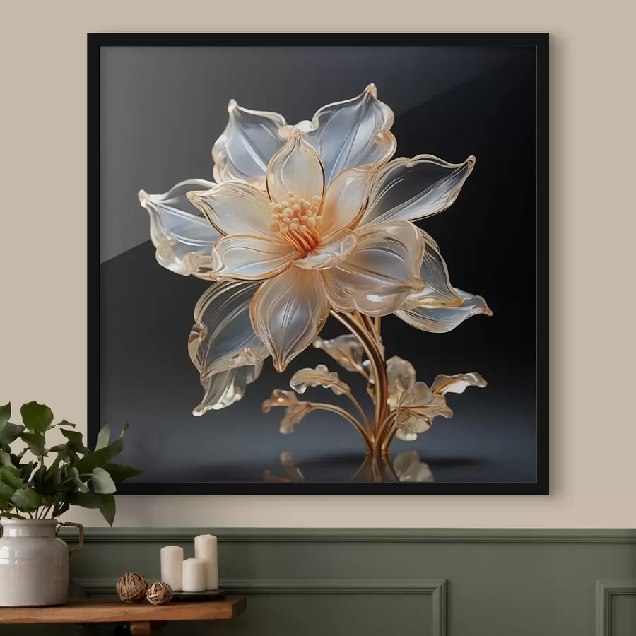 Fototapeedid Peenike läbipaistev lill minimalistlikus stiilis f44251