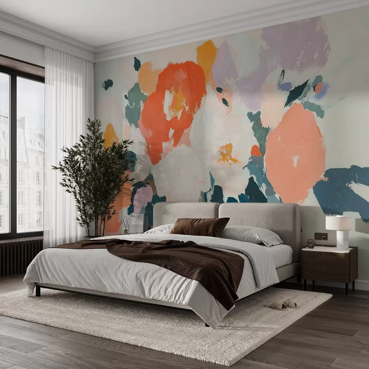 Fototapeedid Abstraktne akrüül lilled w09070