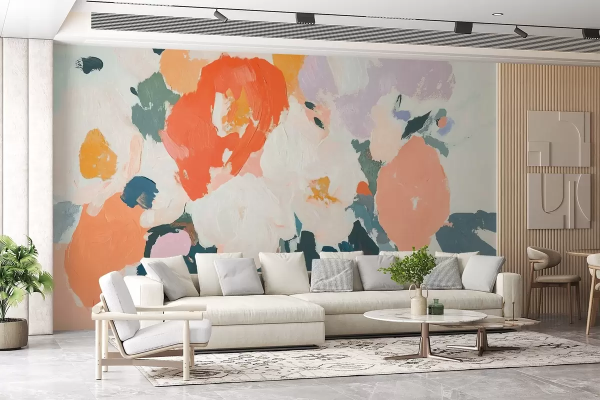 Fototapeedid Abstraktne akrüül lilled w09070