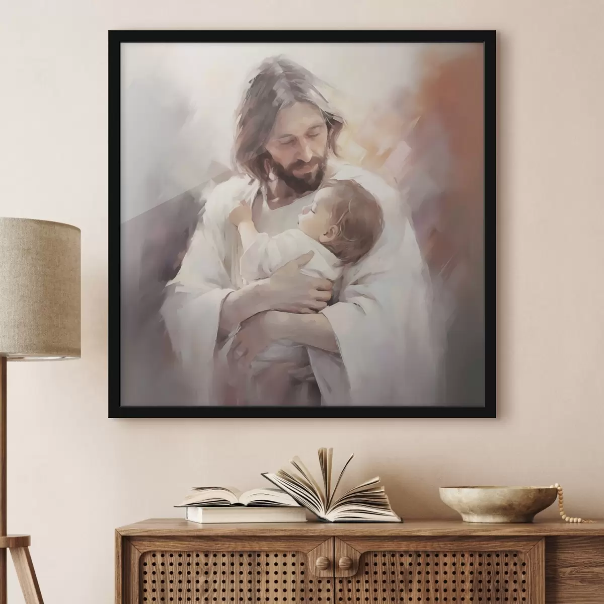 Plakat Jeesus koos lapsega f44283
