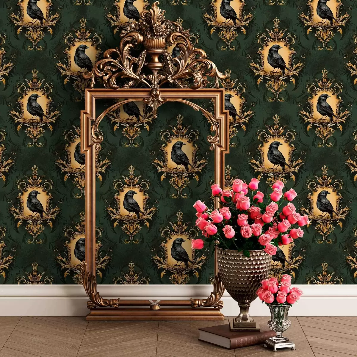 Tapeet Vares rohelisel taustal raamis a00105