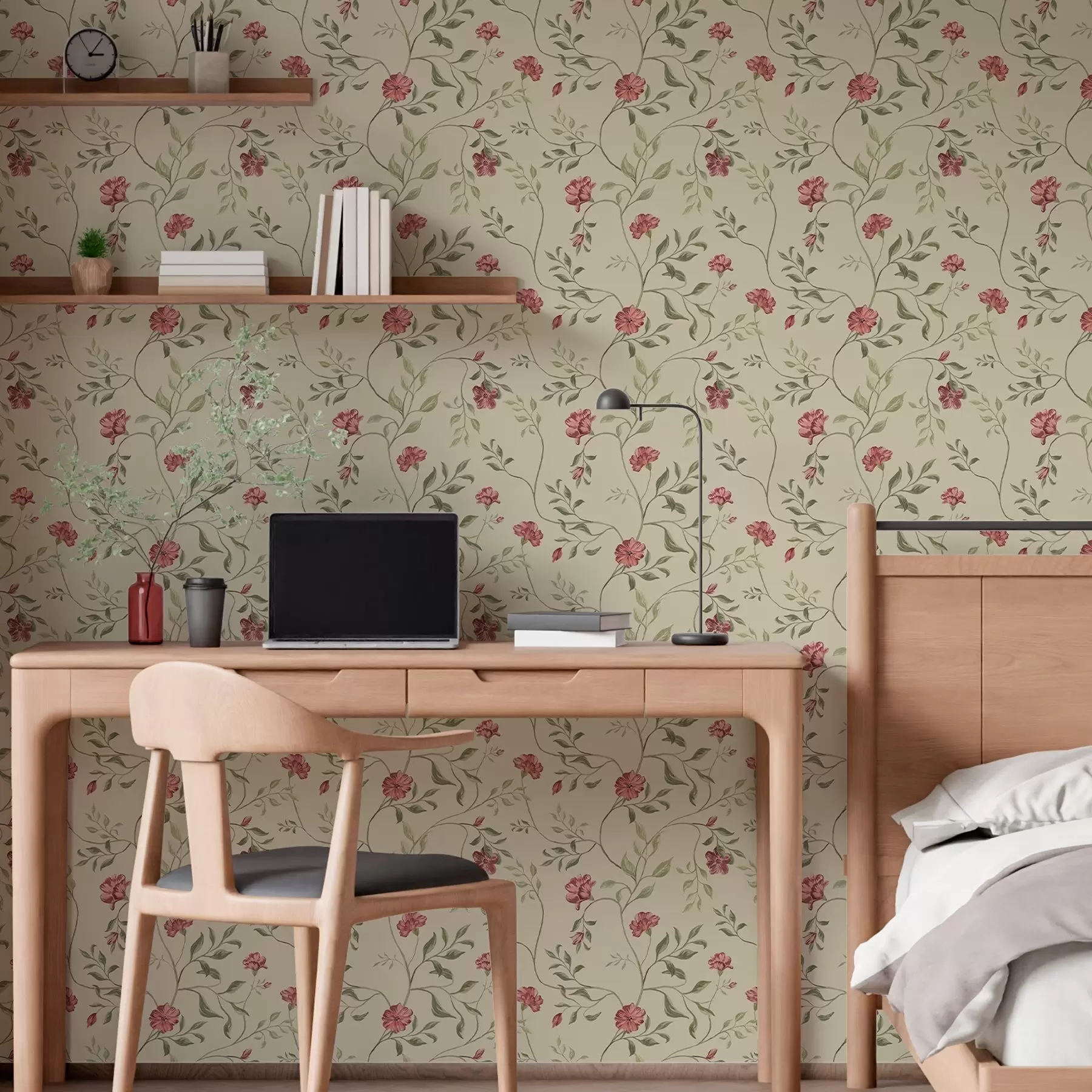 Fototapeedid Lilled ja punased pungad heledal taustal a00114