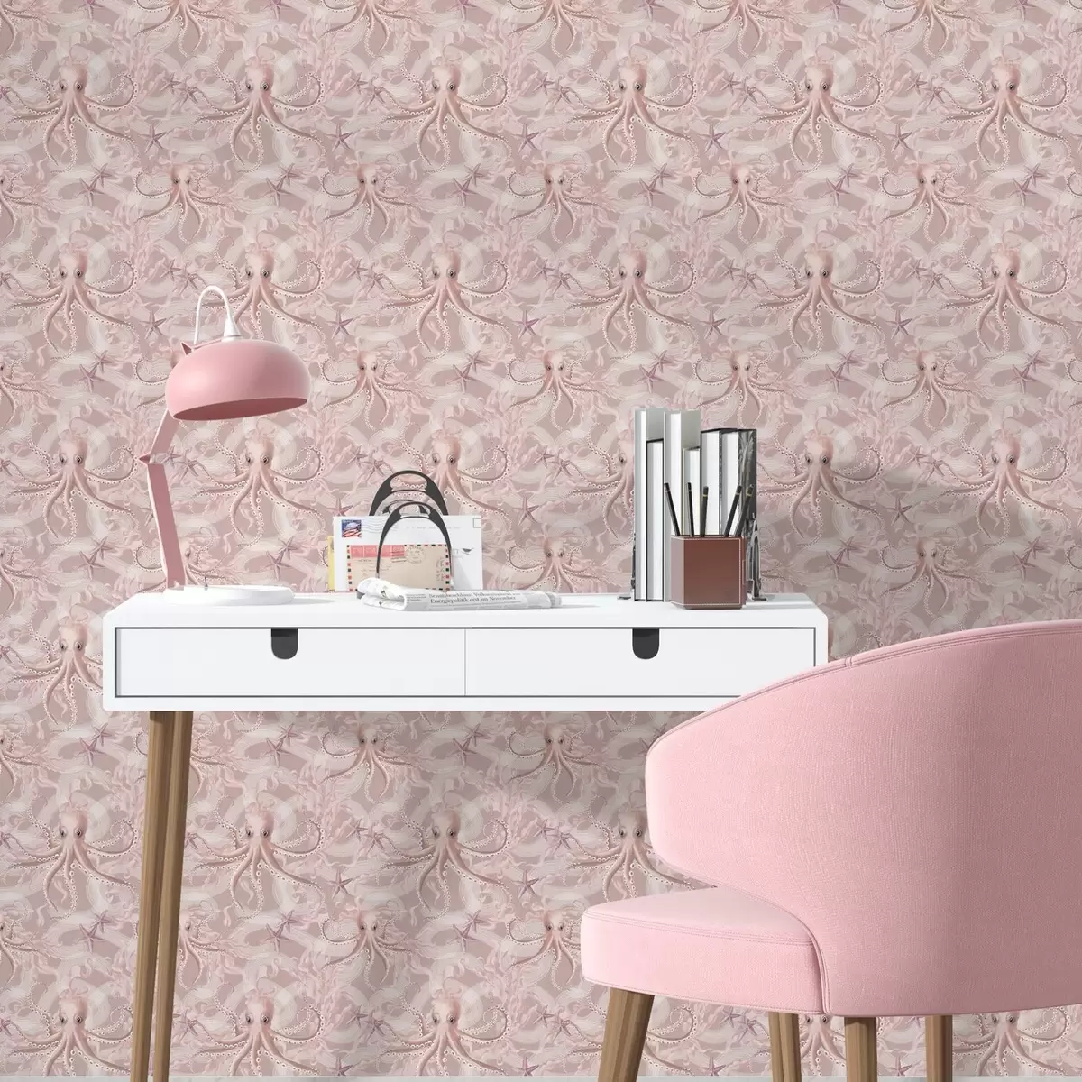 Tapeet Kaheksajalgsed roosa taustal a00120