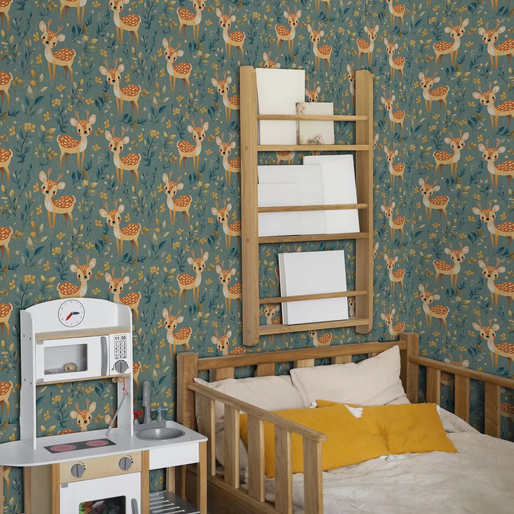 Fototapeedid Beebi hirv metsas kollaste lehtedega a00124v1