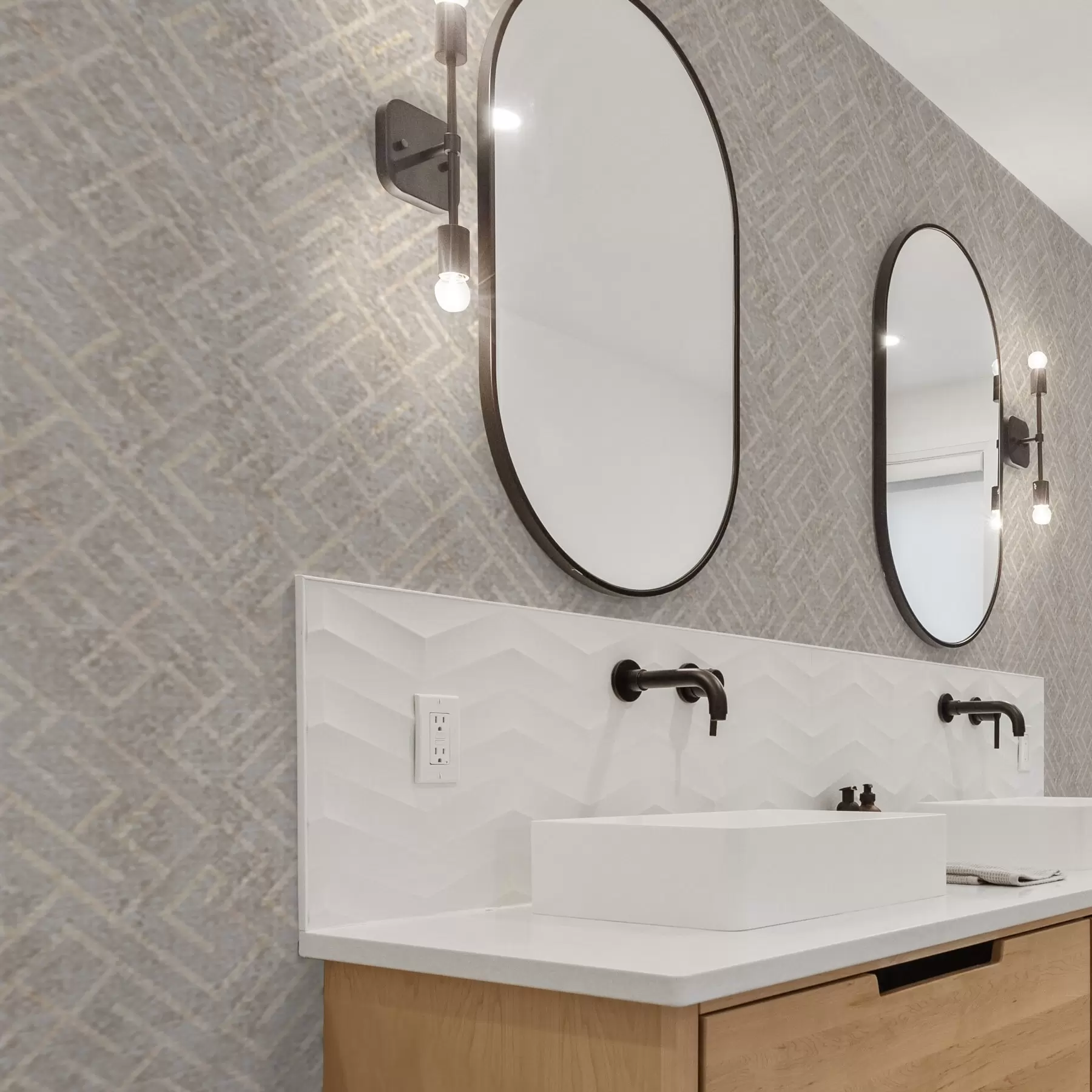 Fototapeedid Retro muster halli ja beeži taustal a00142