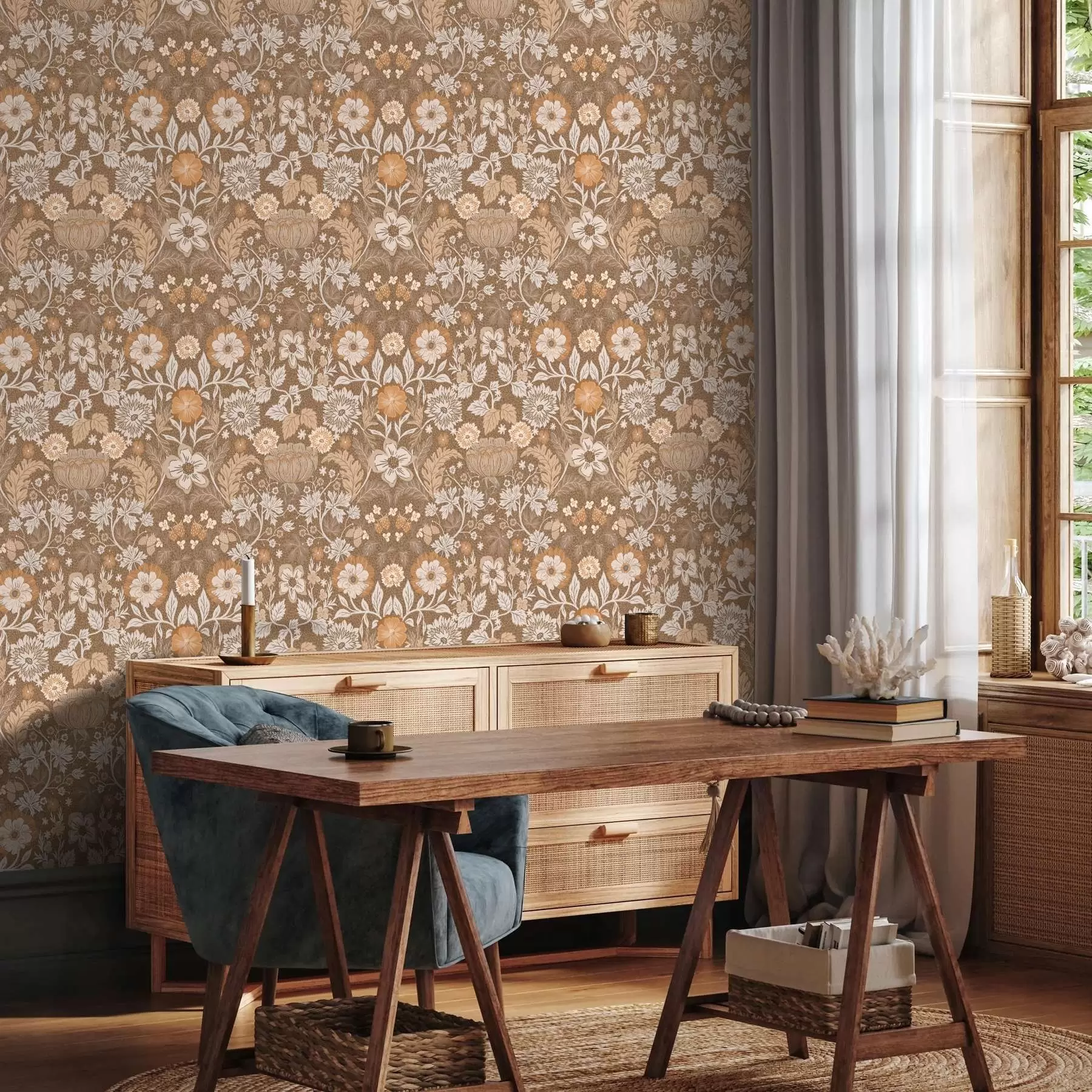 Fototapeedid Terrakota lillekompositsioon koos ornamendiga a00145v1