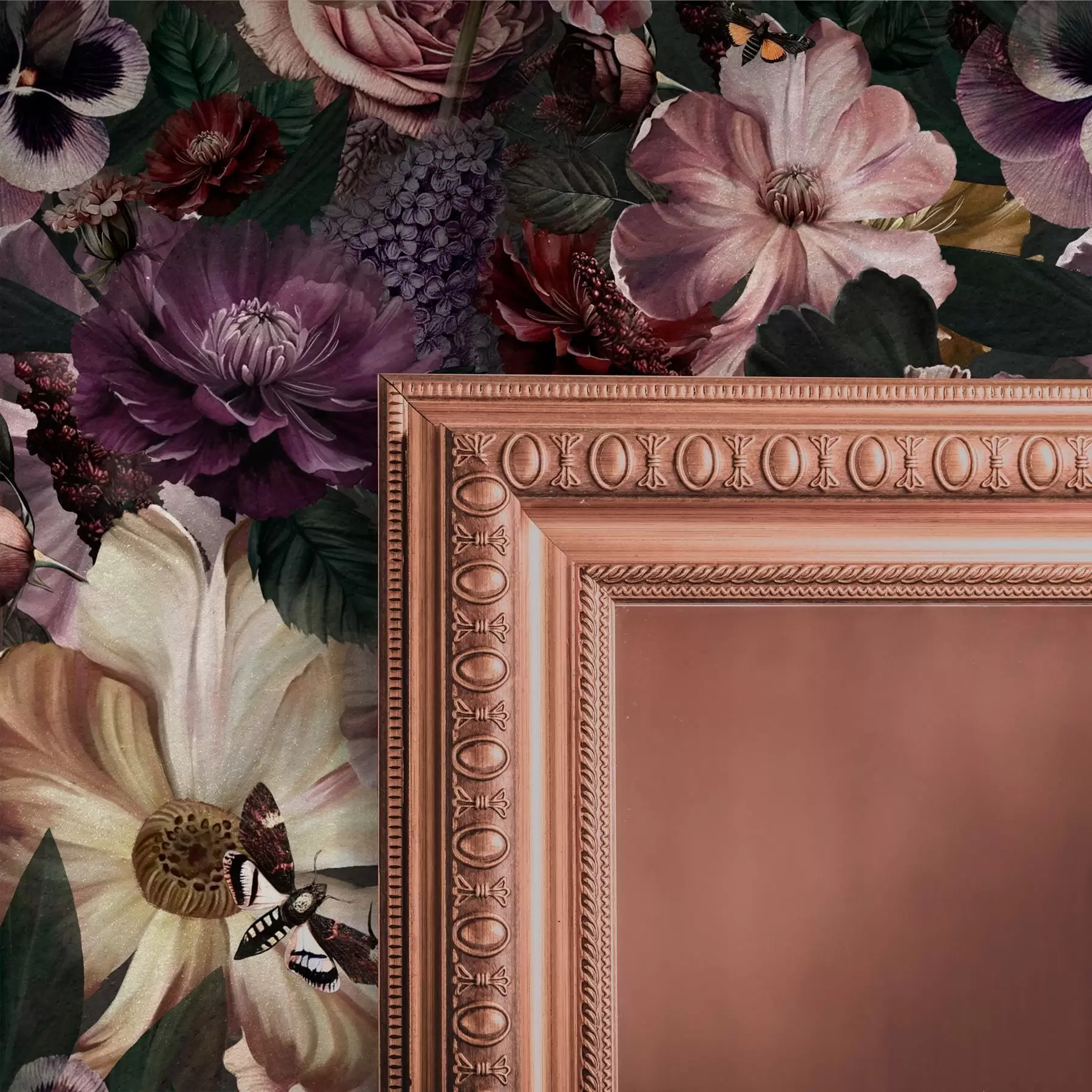 Fototapeedid Kunstiline lilleline trükis tumedates toonides a00147