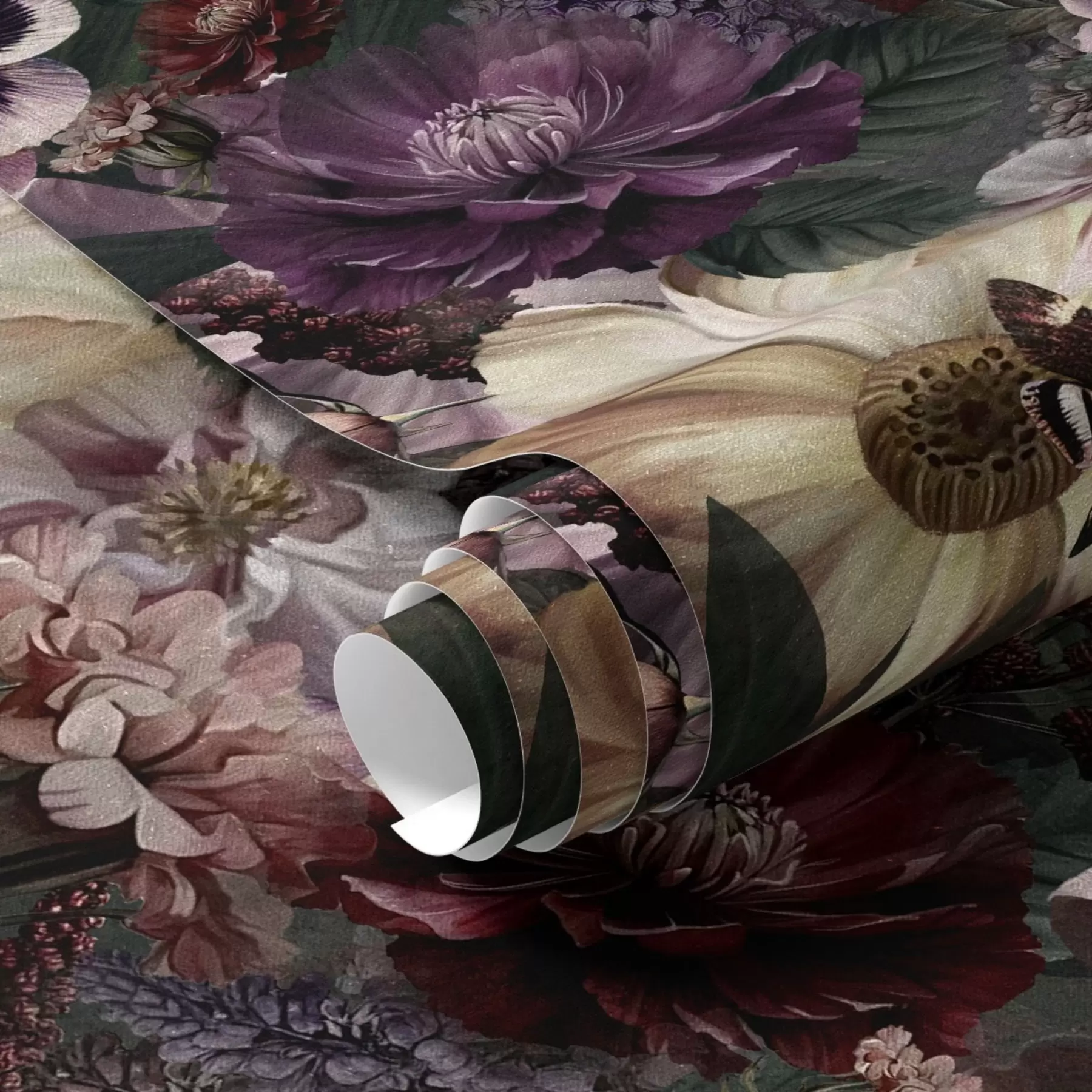 Fototapeedid Kunstiline lilleline trükis tumedates toonides a00147